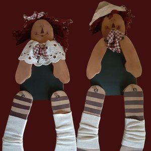 12" Raggedy Ann and Andy Wall Hangings